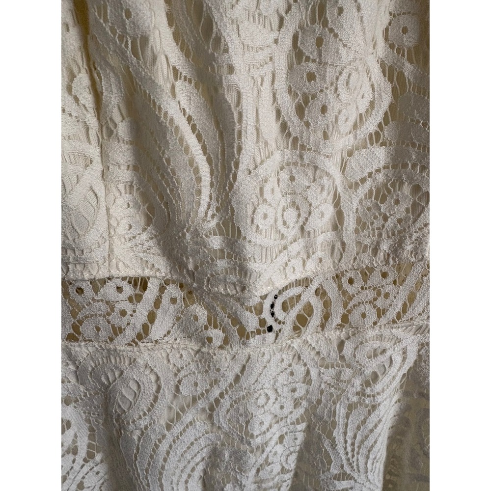 Coquette Feminine Romantic Lace Fit Flare Dress Cottagecore Bridal Shower Size S - Picture 7 of 7
